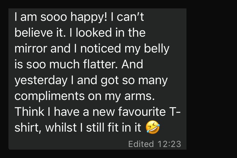 WhatsApp message from a coaching client