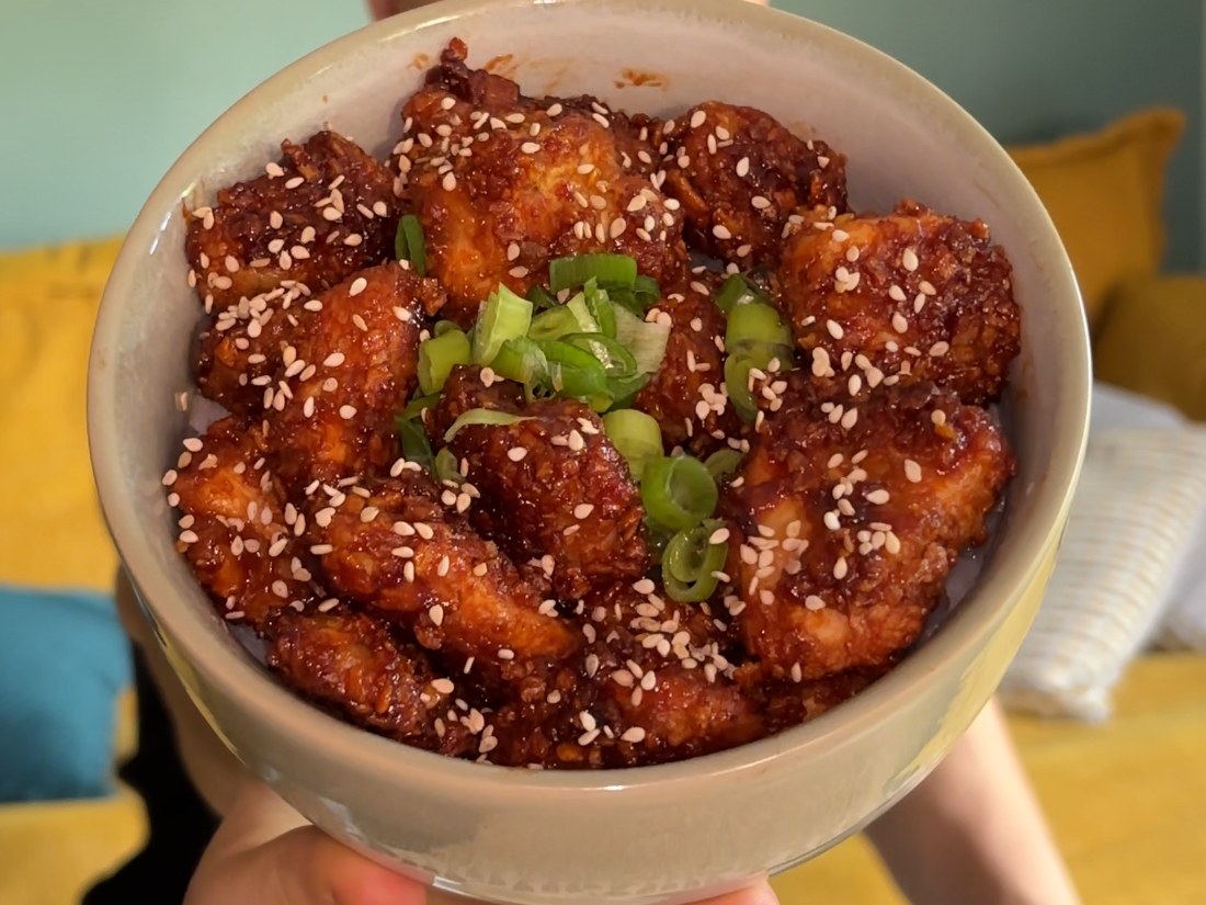 Sticky Korean crispy popcorn chicken